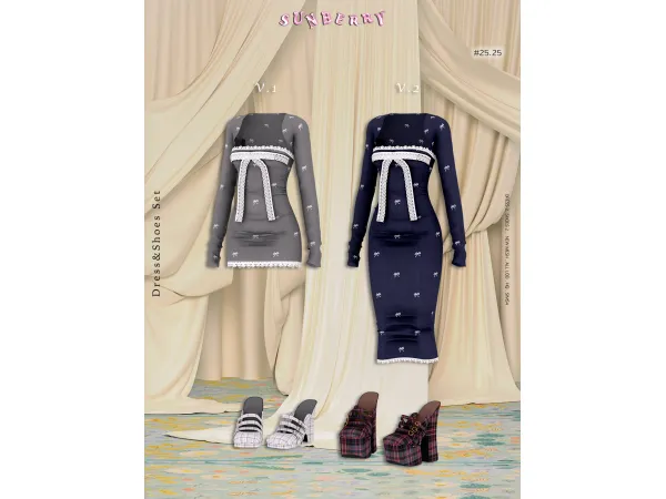 [SUNBERRY]  #25.25 Ribbon Dress