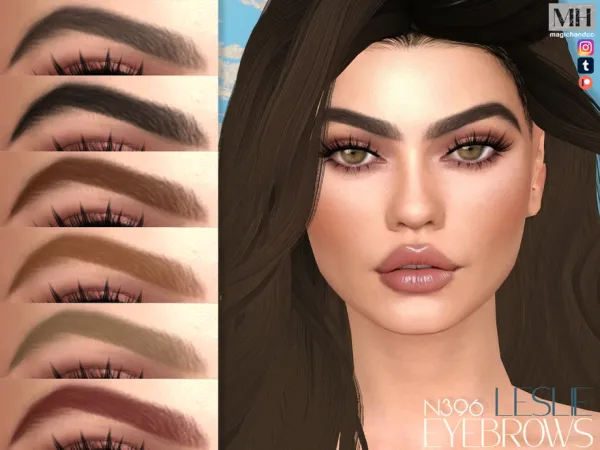 Alpha Leslie Eyebrows N396 by magichandcc - The Sims 4 Custom Content