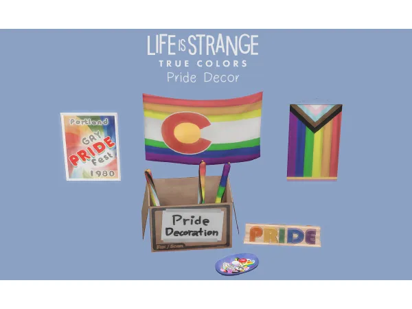 Maxis Match [Serendipitia] Life Is Strange 3 Pride Decor - The Sims 4 Custom Content