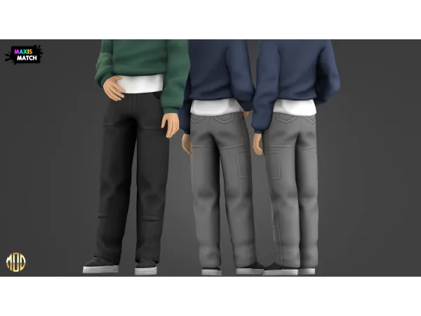 Maxis Match Archie Set Pants by modcollective - The Sims 4 Custom Content