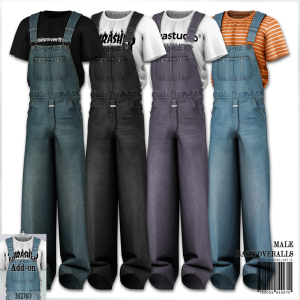Alpha Male Basic Overalls by simsfinds - The Sims 4 Custom Content