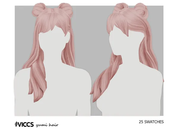 Maxis Match VICCS_YUMI HAIR (TEEN ELDER) by viccs - The Sims 4 custom content
