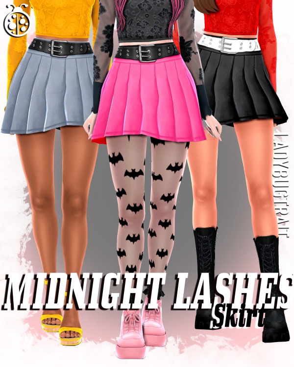 Maxis Match Midnight Lashes Skirt by ladybugtrait - The Sims 4 Custom Content