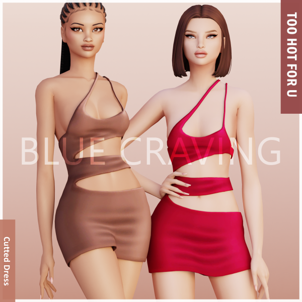 Maxis Match Blue Craving Cutted Dress by bluecraving - The Sims 4 Custom Content