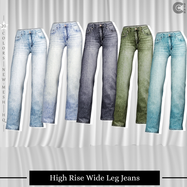 Alpha High Rise Wide Leg Jeans by cool_content_star - The Sims 4 Custom Content