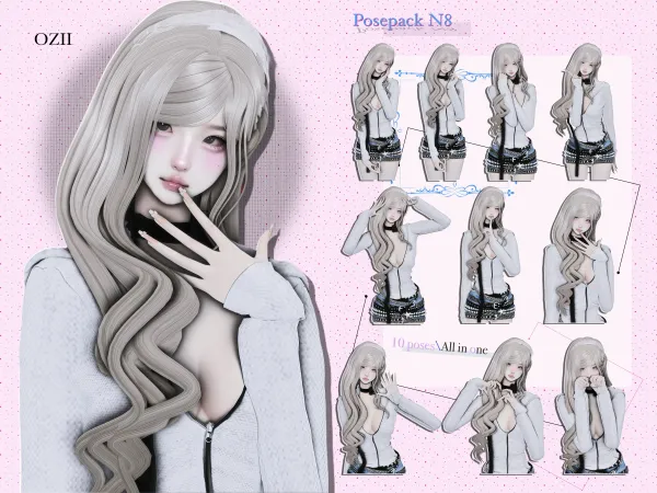 Mix [Ozii] Posepack N8 - The Sims 4 Custom Content