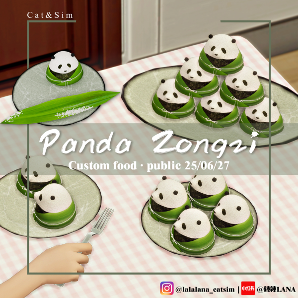 Alpha [LANA] Custom Recipe Panda Zongzi by simsfinds - The Sims 4 Custom Content