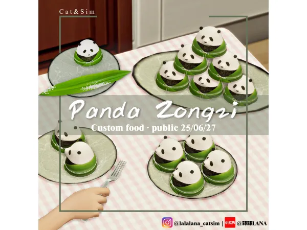 Alpha [LANA] Custom Recipe Panda Zongzi - The Sims 4 Custom Content
