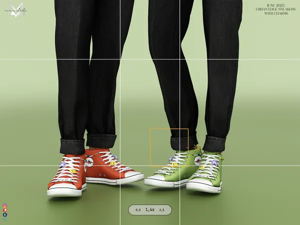 Alpha MERMALADE Urban Edge Sneakers with Charms (Male) by mermalade - The Sims 4 Custom Content