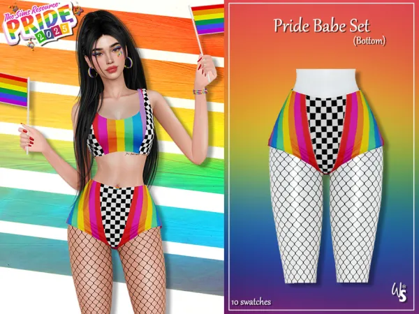 Mix Pride Babe Set Bottom by wisteriasims - The Sims 4 Custom Content