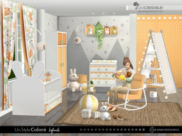 Alpha Un Style Colore Infants by simcredible - The Sims 4 Custom Content