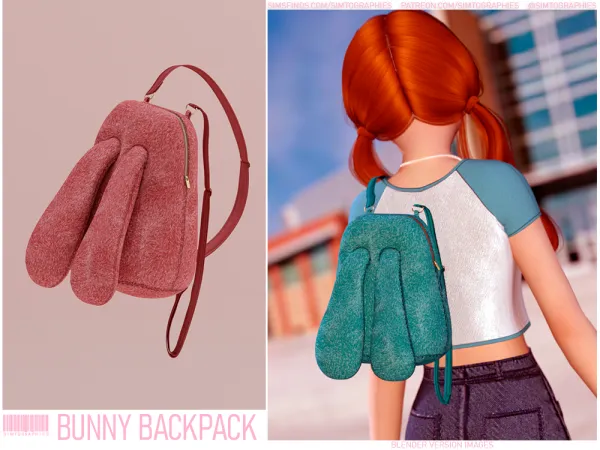Alpha Bunny Backpack by simtographies - The Sims 4 custom content