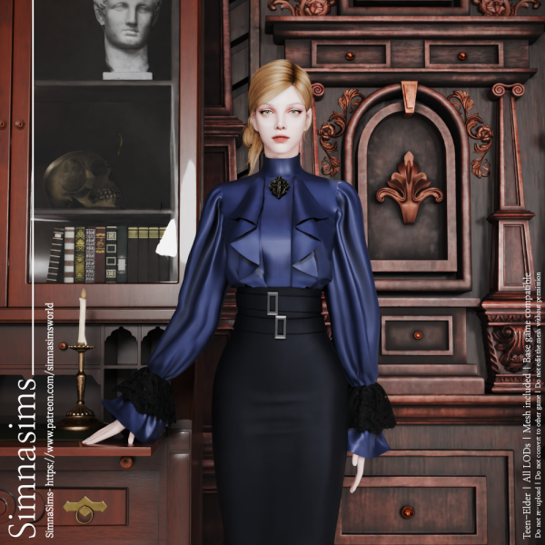 Alpha Gothic dress by simsfinds - The Sims 4 Custom Content