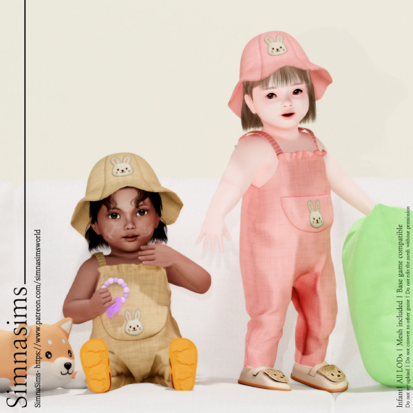Mix Summer rabbit infant set by simsfinds - The Sims 4 Custom Content