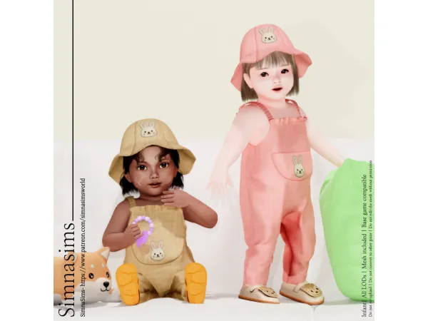 Mix Summer rabbit infant set by simnasimsworld - The Sims 4 Custom Content