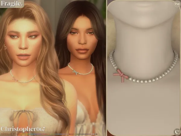 Maxis Match Fragile Necklace Christopher067 - The Sims 4 Custom Content