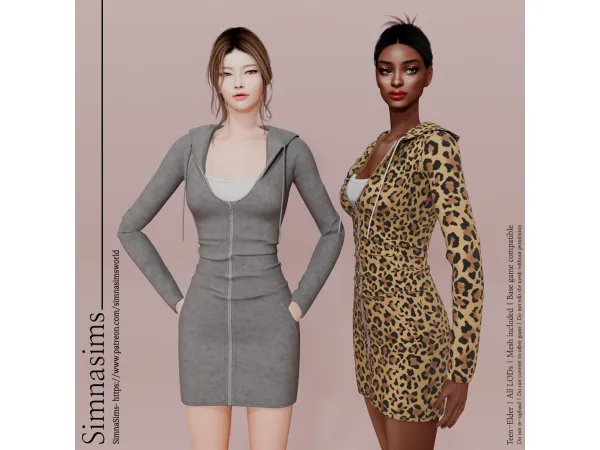 Aya hoodie dress by simnasimsworld