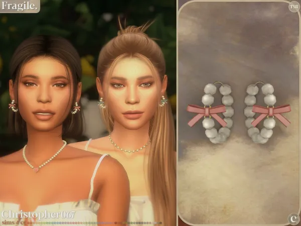 Maxis Match Fragile Earrings Christopher067 by christopher067 - The Sims 4 Custom Content