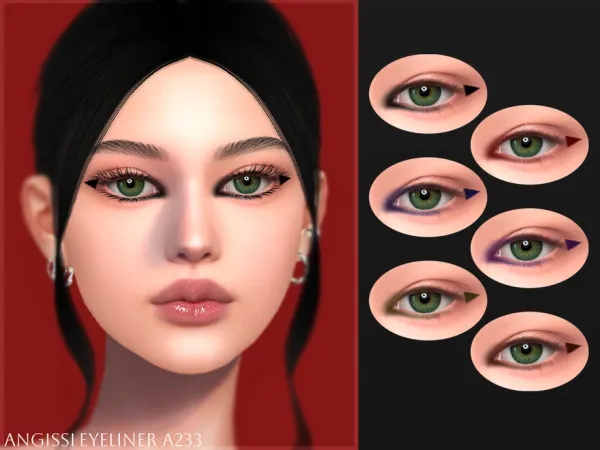 Mix Eyeliner A233 by ANGISSI - The Sims 4 Custom Content