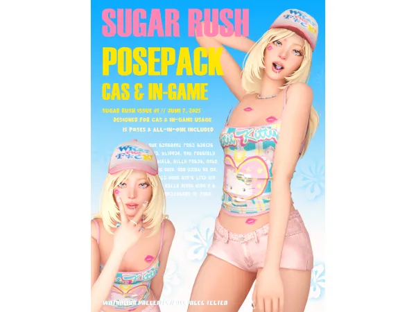 Mix Sugar Rush Posepack by wotunciba - The Sims 4 Custom Content