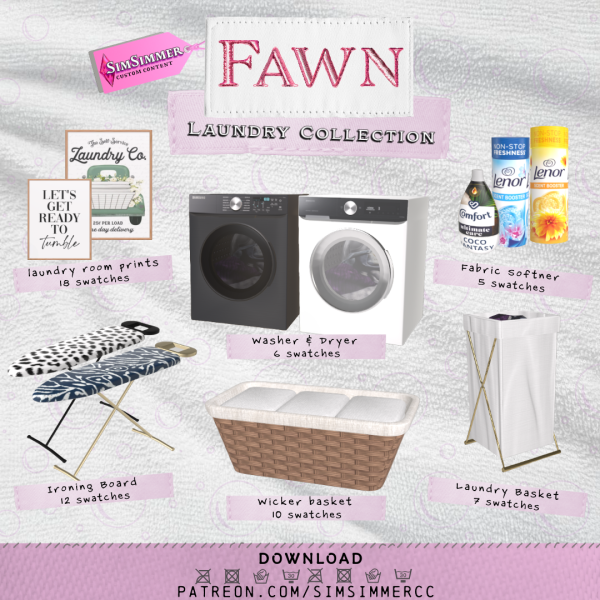 Alpha Fawn Laundry Collection by simsfinds - The Sims 4 Custom Content