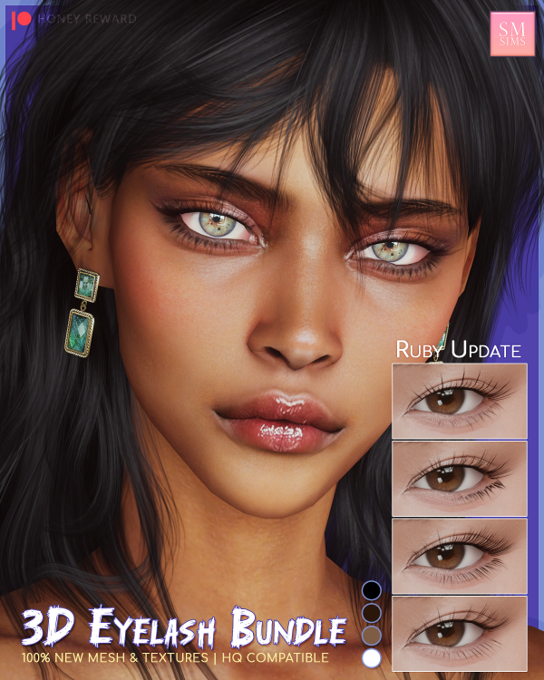 Alpha HONEY Eyelashes Bundle Ruby by smsims - The Sims 4 Custom Content