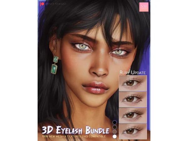 Alpha HONEY Eyelashes Bundle Ruby - The Sims 4 Custom Content