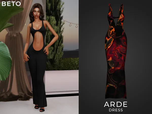 Alpha Arde Dress by Beto_ae0 - The Sims 4 Custom Content
