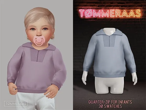 Alpha Tu00d8MMERAAS Quarter Zip for Infants - The Sims 4 Custom Content