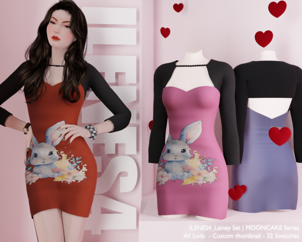 Mix ILN Lainey Set by ilenes4 - The Sims 4 Custom Content