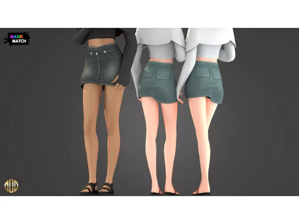 Maxis Match YASMIN SET DENIM SKIRT ModCo Studios by modcollective - The Sims 4 Custom Content