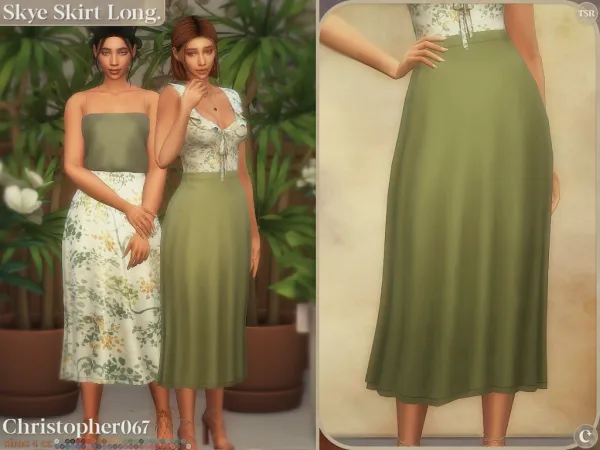 Maxis Match Skye Skirt Long Christopher067 by christopher067 - The Sims 4 Custom Content