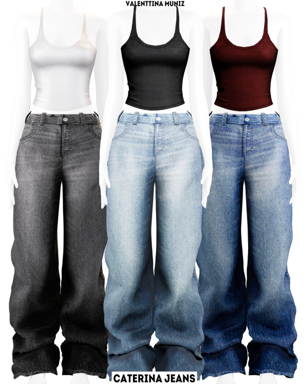 Alpha Caterina Jeans Valenttina Muniz Custom Content by valentinamuniz - The Sims 4 Custom Content