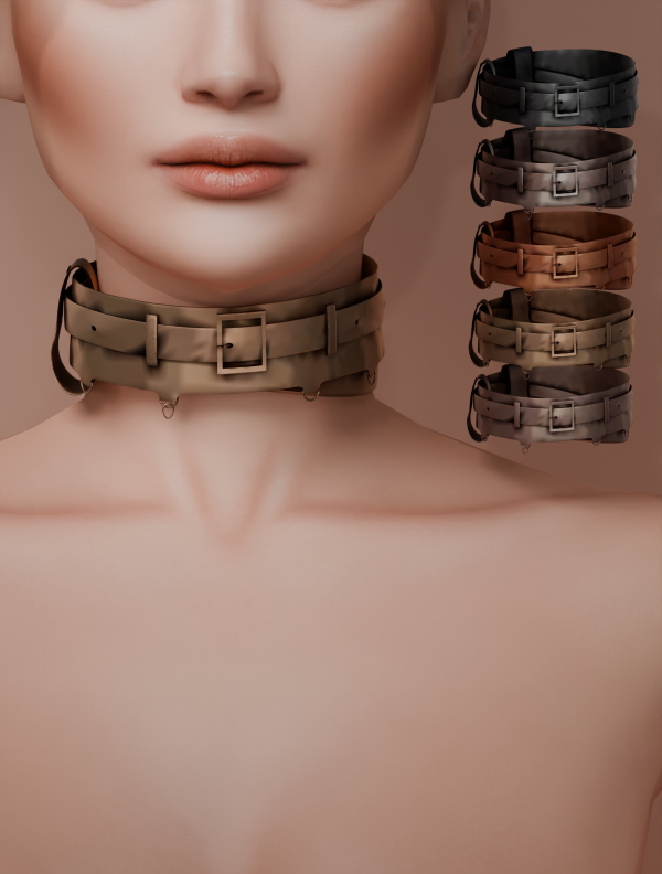 Alpha MablyStore NECKCLACE LEATHER by simsfinds - The Sims 4 Custom Content