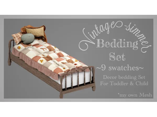 Alpha Bedding Set y vintage simmer - The Sims 4 Custom Content