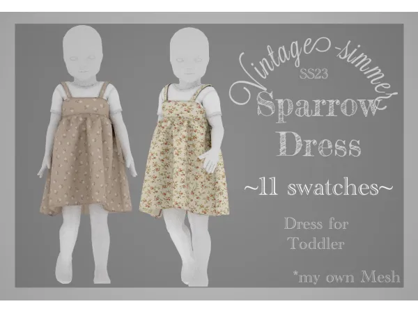 Mix Sparrow Dress simmer by vintage - The Sims 4 Custom Content
