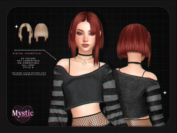 Alpha Digital (Hairstyle) Style B by thesimsresource - The Sims 4 Custom Content
