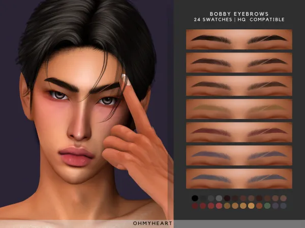 Alpha Bobby Eyebrows by ohmyheart - The Sims 4 Custom Content