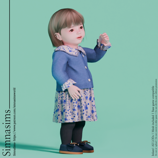 Alpha Hope infant dress by simsfinds - The Sims 4 Custom Content