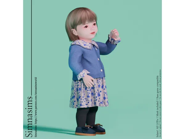 Alpha Hope infant dress by simnasimsworld - The Sims 4 Custom Content