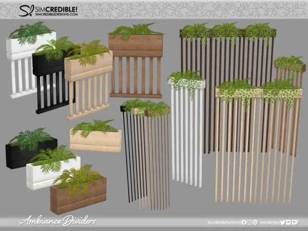 Alpha Ambiance 1 Dividers by simcredible - The Sims 4 Custom Content