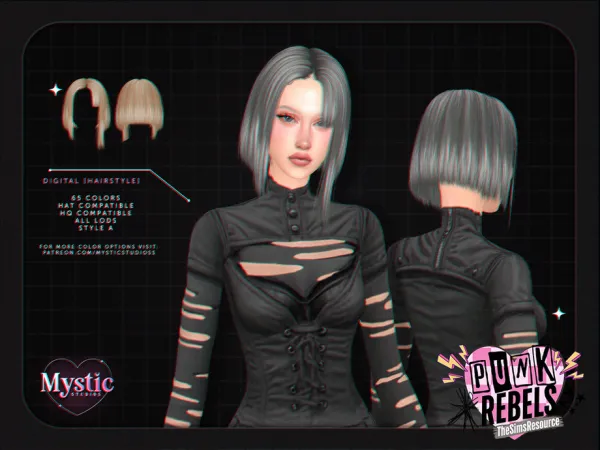 Alpha Digital (Hairstyle) Style A by thesimsresource - The Sims 4 Custom Content