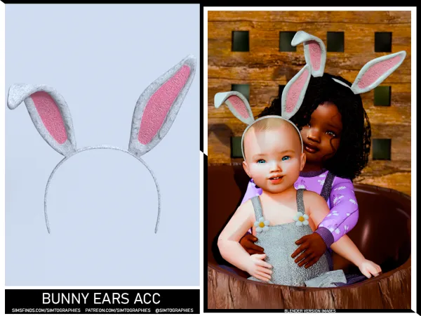 Alpha Bunny Ears Acc - The Sims 4 custom content