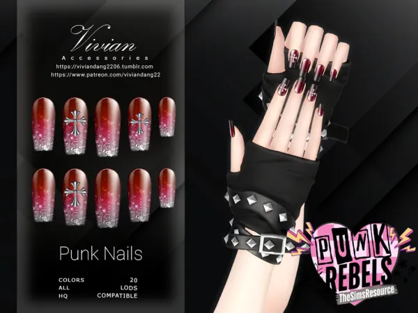 Alpha Punk Female Nails by thesimsresource - The Sims 4 Custom Content