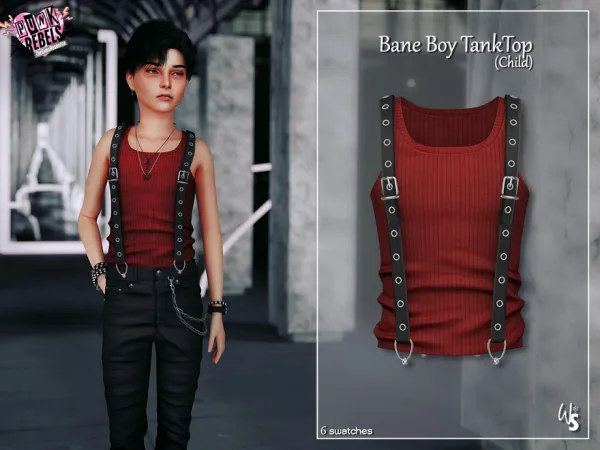 Alpha Bane Boy Set (Child) Top by wisteriasims - The Sims 4 Custom Content
