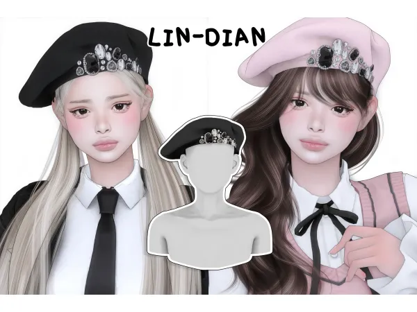 LIN-DIAN Diamond Beret