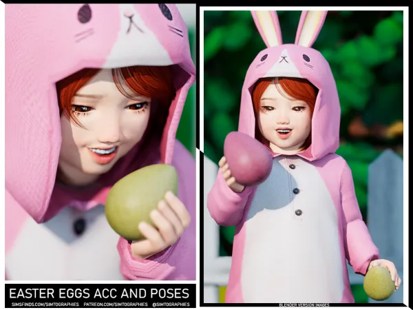 Alpha Easter Eggs Acc and Poses by simtographies - The Sims 4 custom content