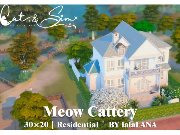 Maxis Match [ build 02] Meow Cattery by lalalana - The Sims 4 Custom Content