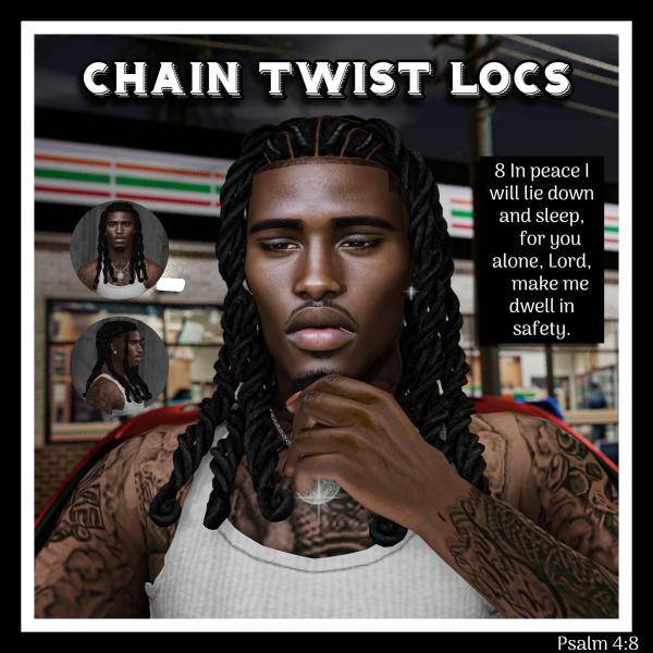 Alpha CHAIN TWIST LOCS by simsfinds - The Sims 4 Custom Content