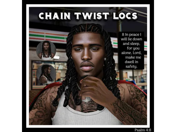 Alpha CHAIN TWIST LOCS by khadijah551 - The Sims 4 Custom Content